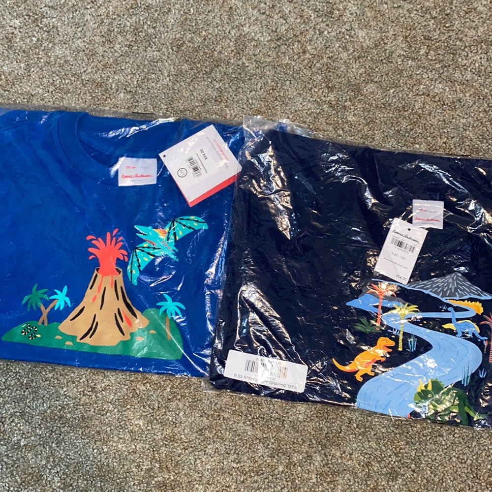 Two Hanna Andersson 120 6-7 NWT short sleeve graphic tee